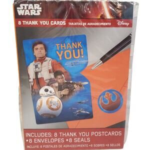 Disney Star Wars Thank You Cards Envelopes Star Wars Stickers 8 Pack Thank You